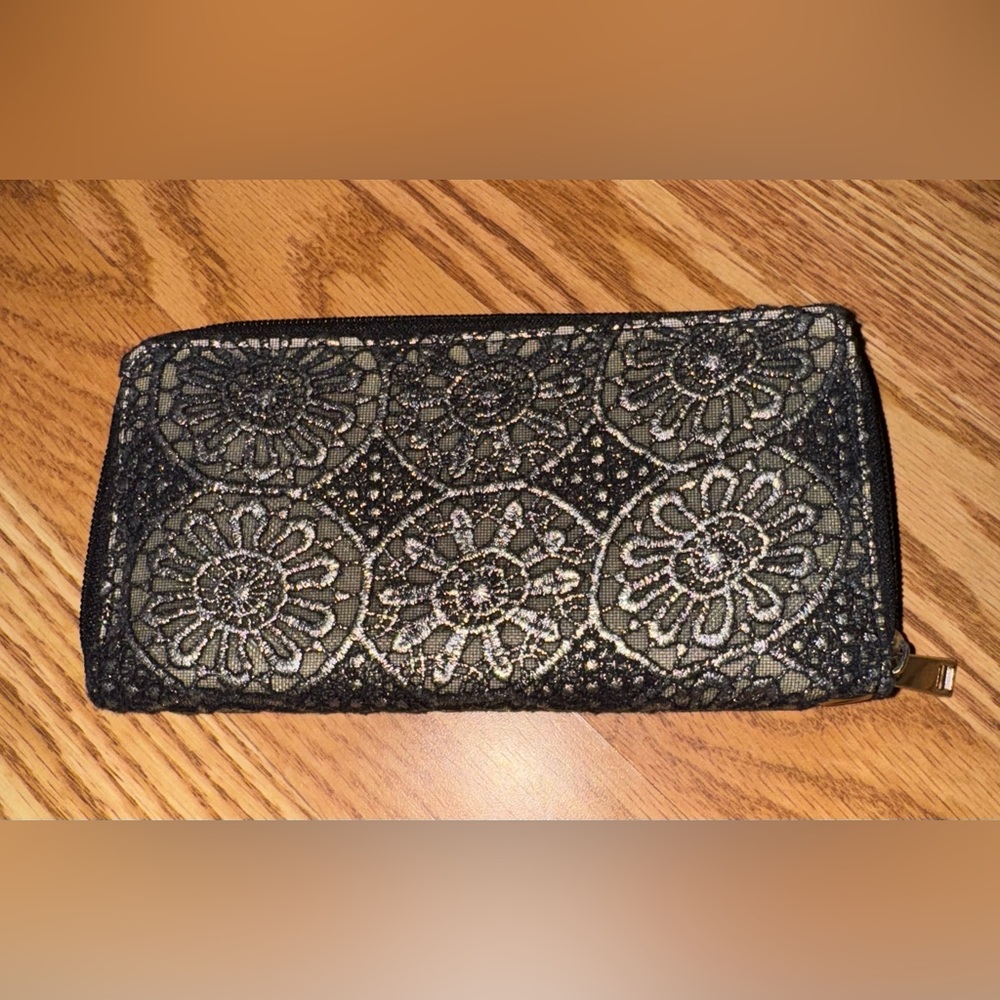 Black & Gray Lace Wallet EUC